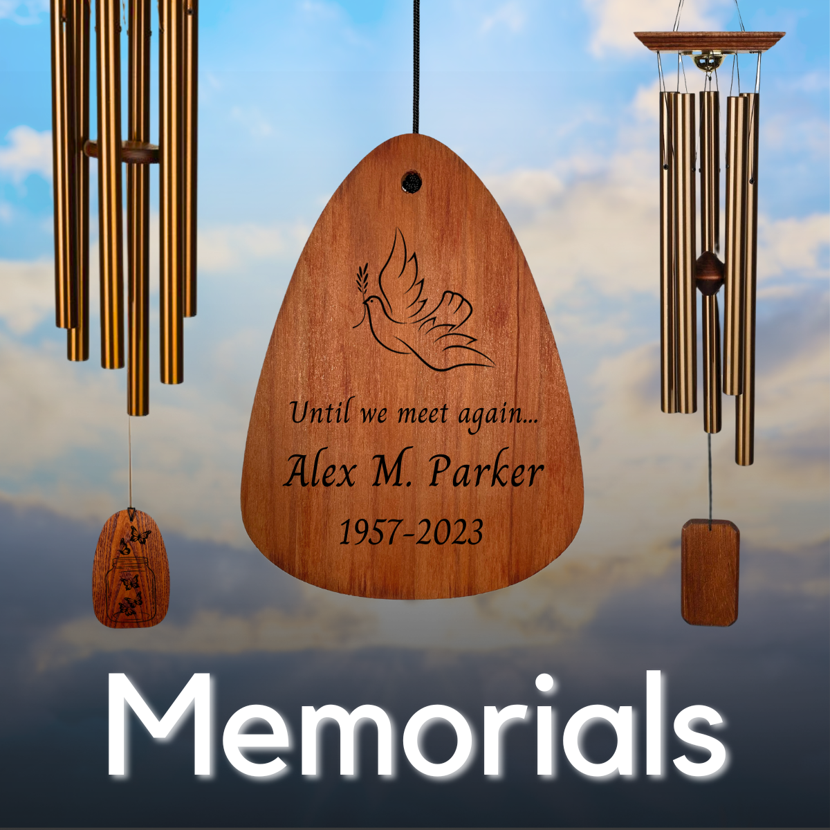 Memorial, Sympathy, Gift, Engraved Wind Chimes