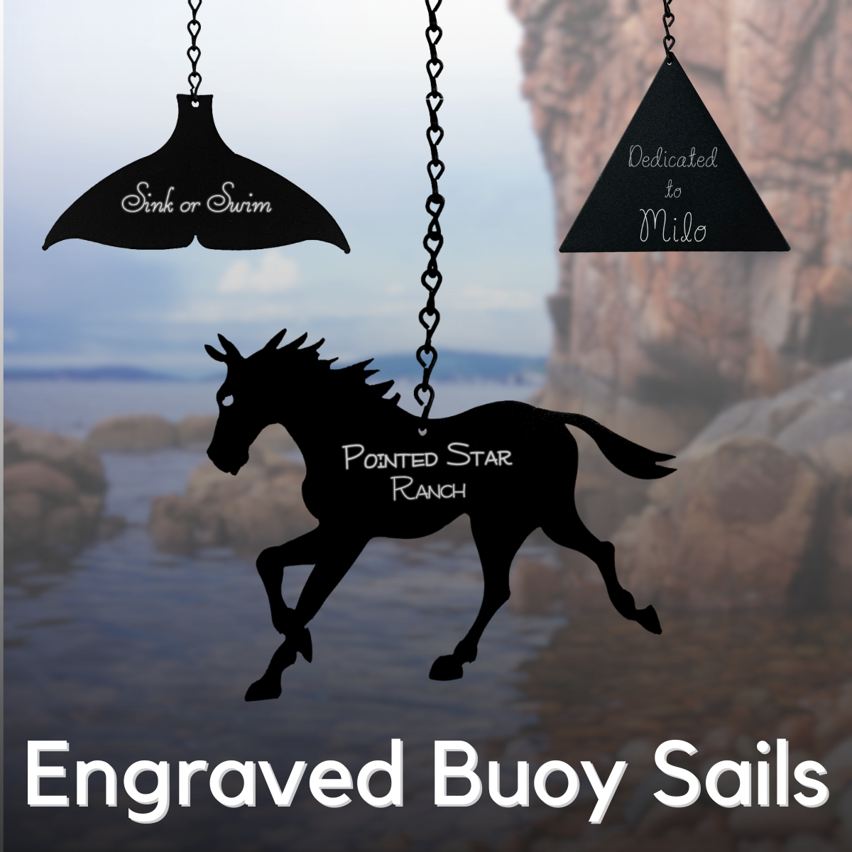 Shop Engravable Buoy Bell Wind Sails: Names, Dates & More