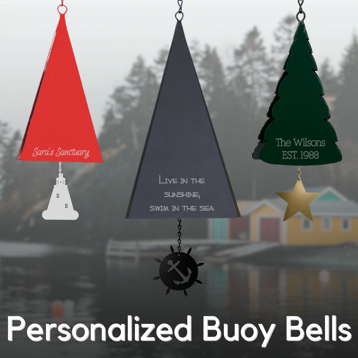 Shop Custom Maine Buoy Bells: Names, Messages, & Designs!