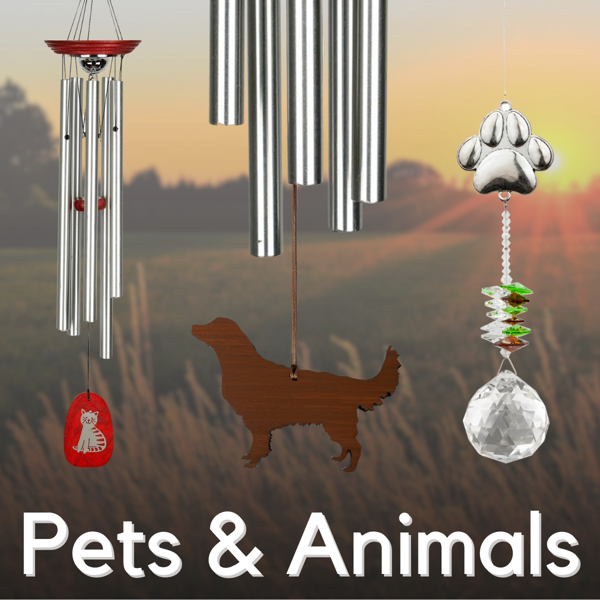 Engraved Memorial Gift | Pet Wind Chimes | Choose Your Breed