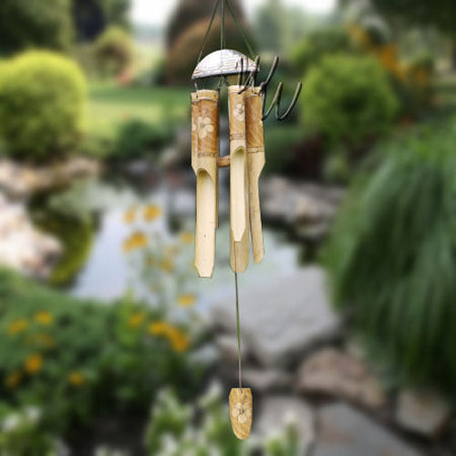 Handcrafted 32 Inch Bamboo Wind Chime - Flowering Whisper
