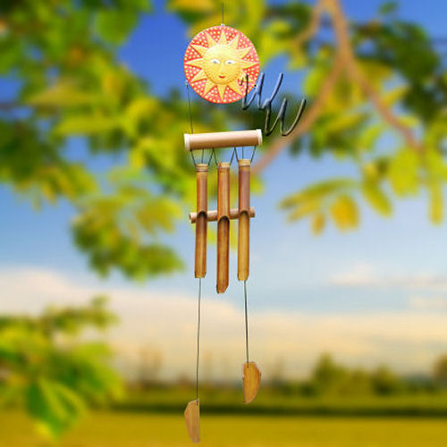 Handcrafted 32 Inch SunMoon -Dots- Harmony Bamboo Wind Chime