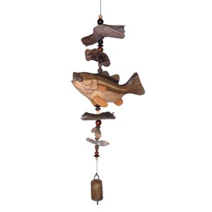 Handcrafted Big Mouth Bass Bamboo Wind Chime
