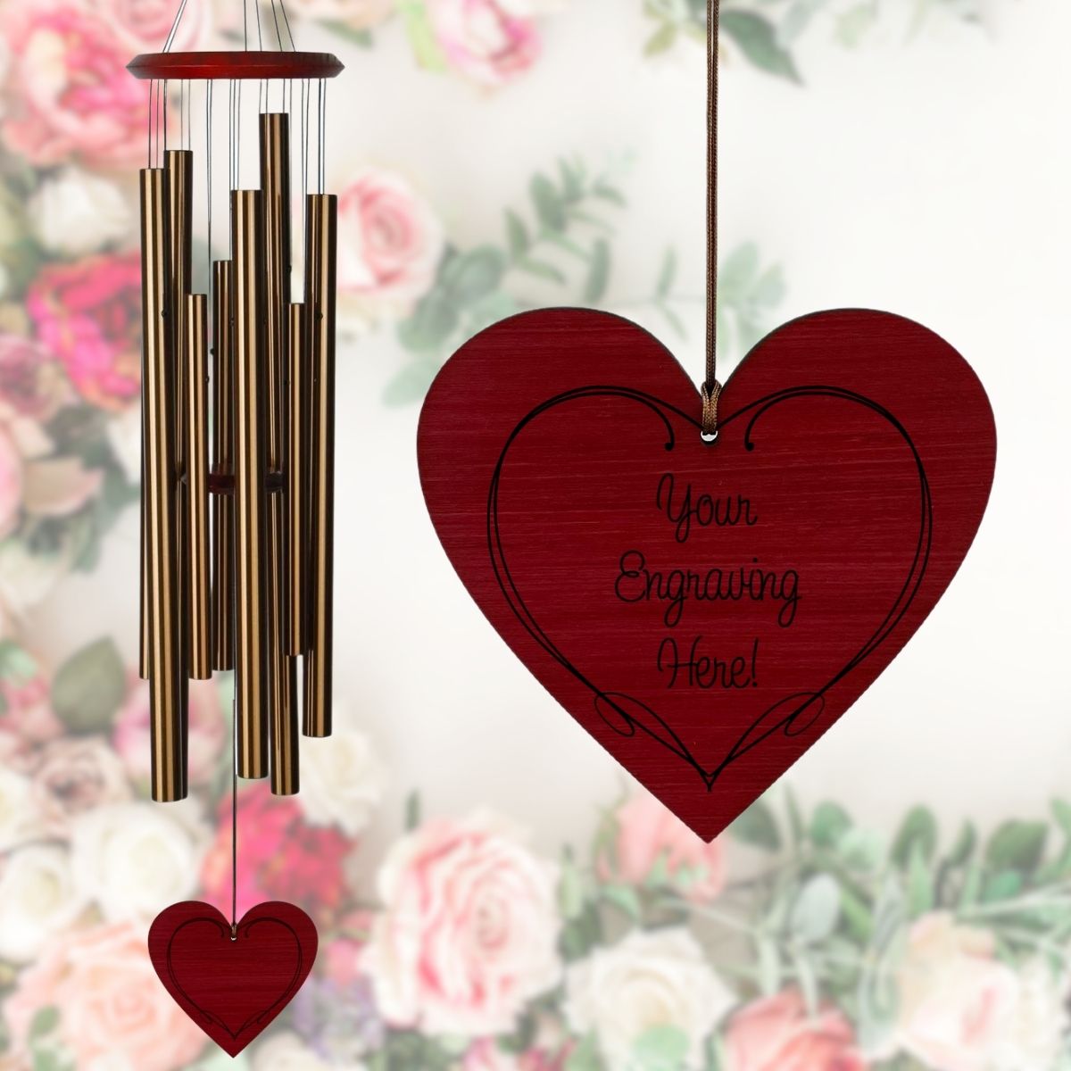 40 Inch Chimes of the Eclipse Wind Chime - Bronze - Regal Heart