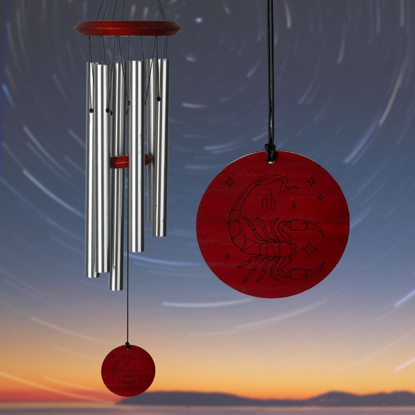 Woodstock Percussion Silver Zodiac Chimes of Pluto Wind Chime