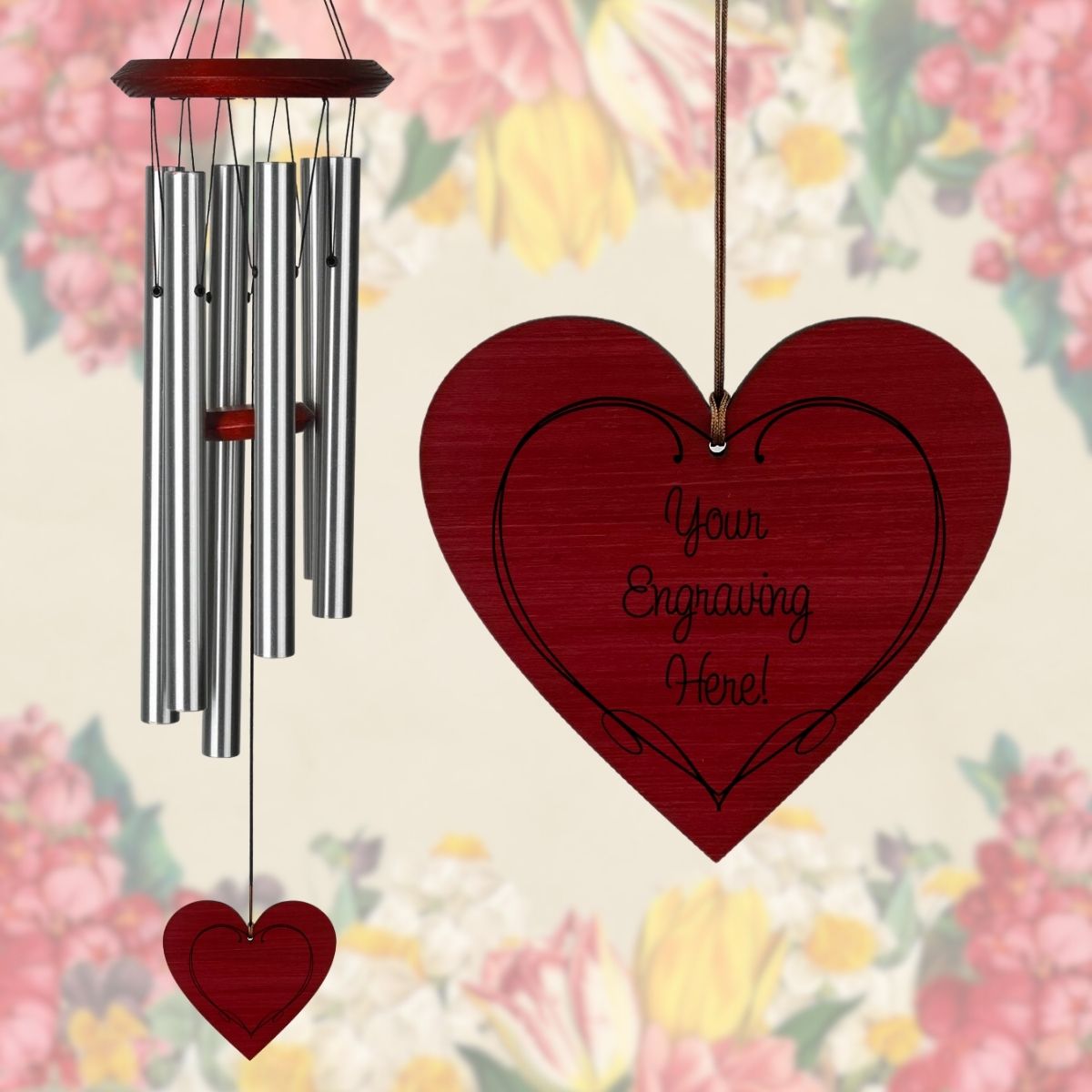 27 Inch Chimes of Pluto Wind Chime - Silver - Regal Heart
