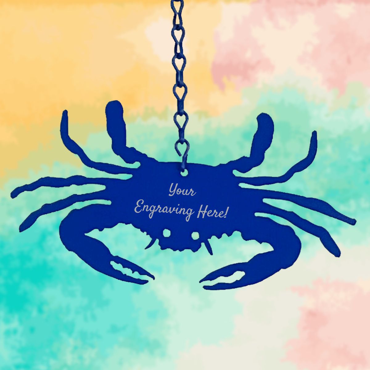 NC - Engravable Blue Crab Sail