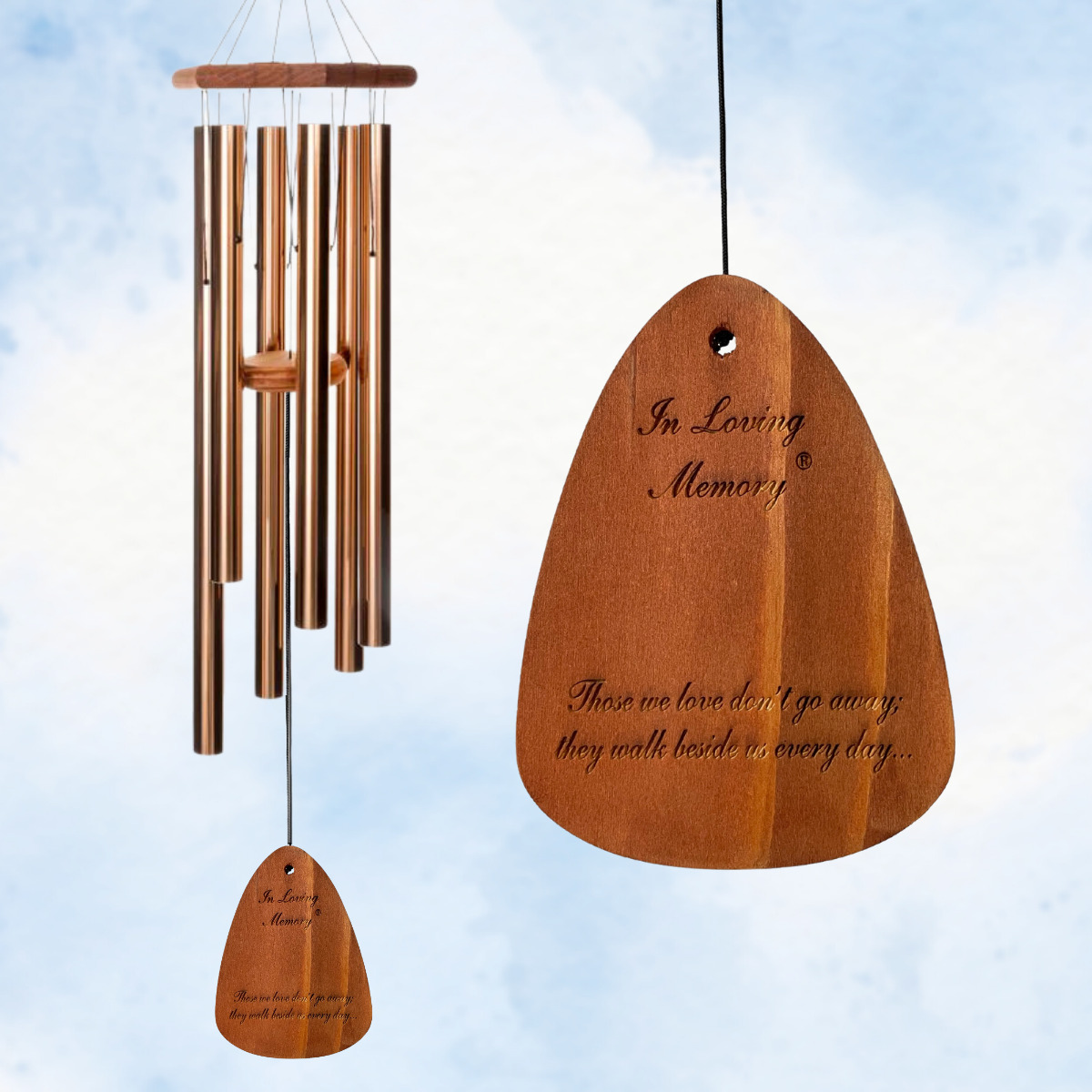 In Loving Memory 42 Inch Windchime - Those we love don't go away... in Bronze