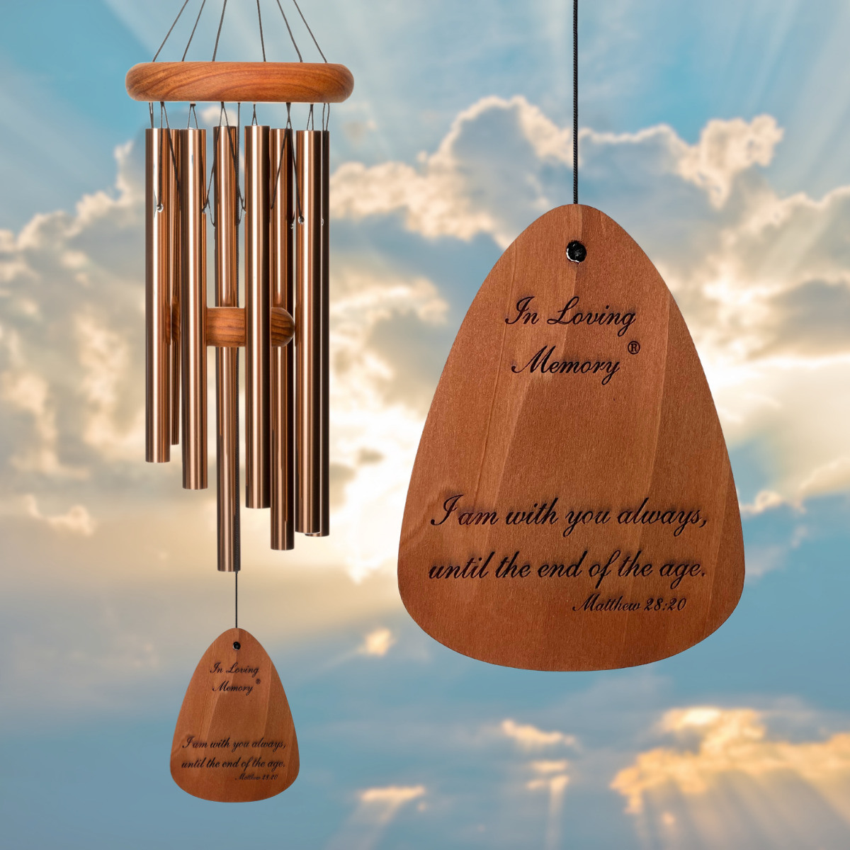 In Loving Memory 24 Inch Windchime - I am with you always... in Bronze