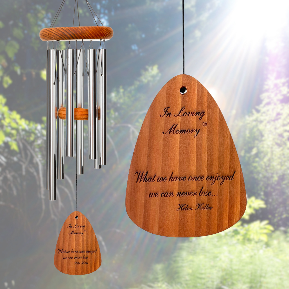 In Loving Memory 24 Inch Windchime - What we have once enjoyed... in Silver