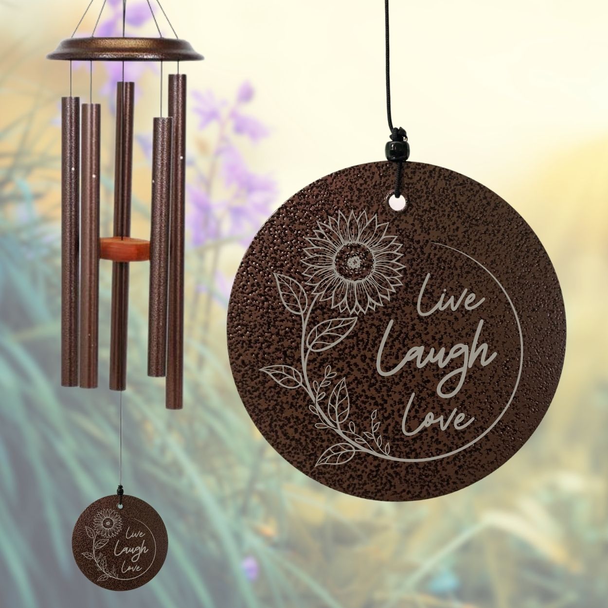 Shenandoah Melodies Copper Vein Wind Chime - Live Laugh Love