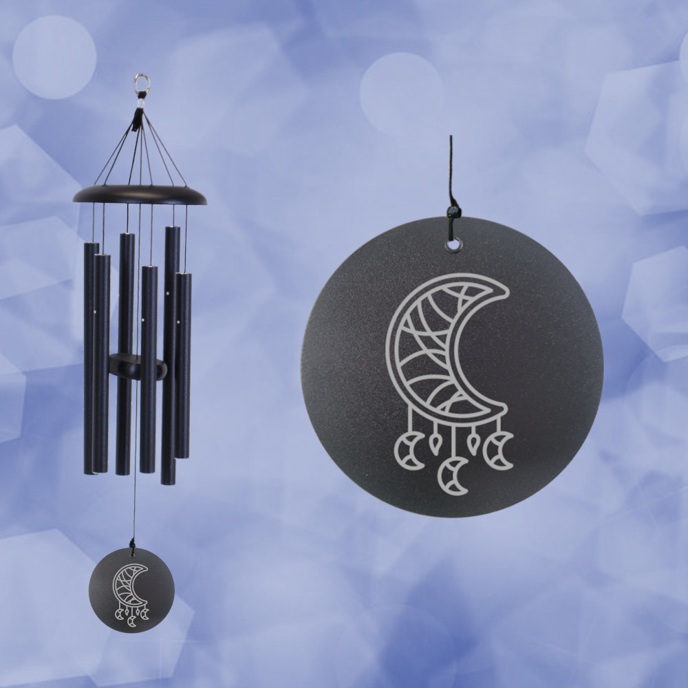 Corinthian Bells 27 Inch Black Wind Chime - Scale Of C - Moon