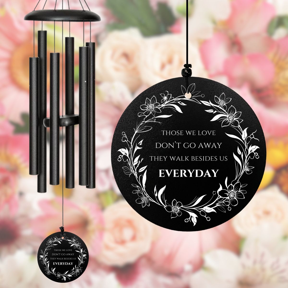 Corinthian Bells 27 Inch Black Wind Chime - Those We Love Don't Go Away