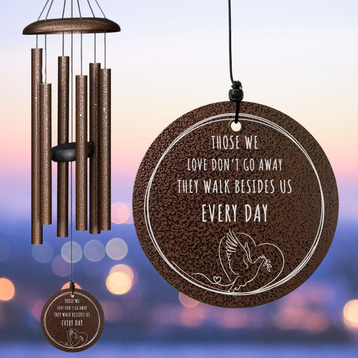 Corinthian Bells 27" Copper Vein Wind Chime - Dove - Those We Love