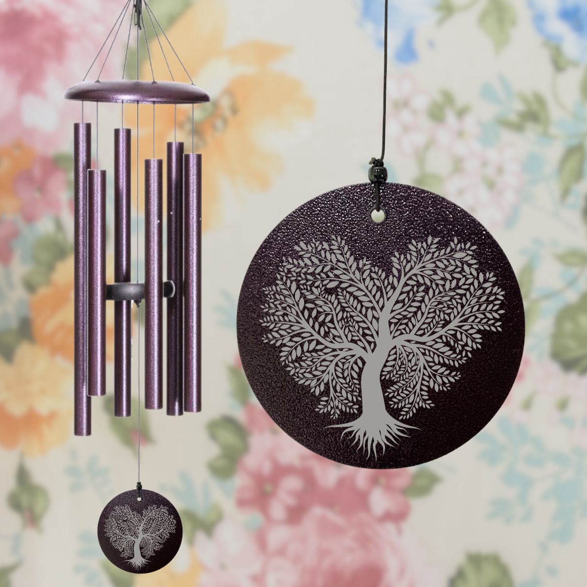 Corinthian Bells 30 Inch Plum Wind Chime - Heart Tree