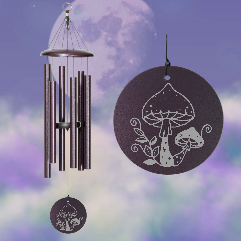 Corinthian Bells 36 Inch Plum Whimsy Mushroom Wind Chime - Scale Of E