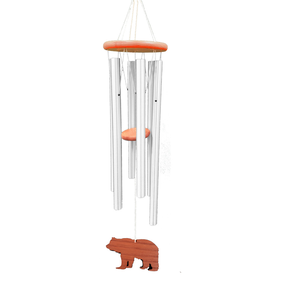 Amazing Grace Silver 40 Inch Wind Chime - Engravable Bear Sail