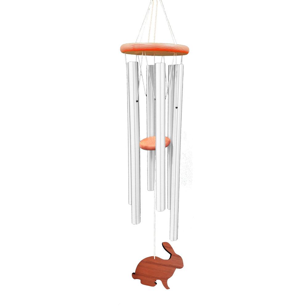 Amazing Grace Silver 40 Inch Wind Chime - Engravable Bunny Sail