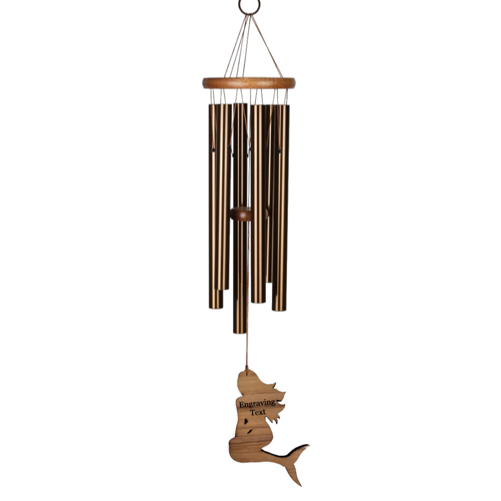 Amazing Grace 25 Inch  Bronze Wind Chime - Engravable Mermaid Sail