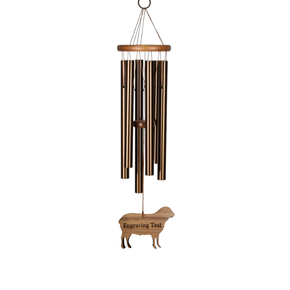 Amazing Grace 25 Inch  Bronze Wind Chime - Engravable Sheep Sail