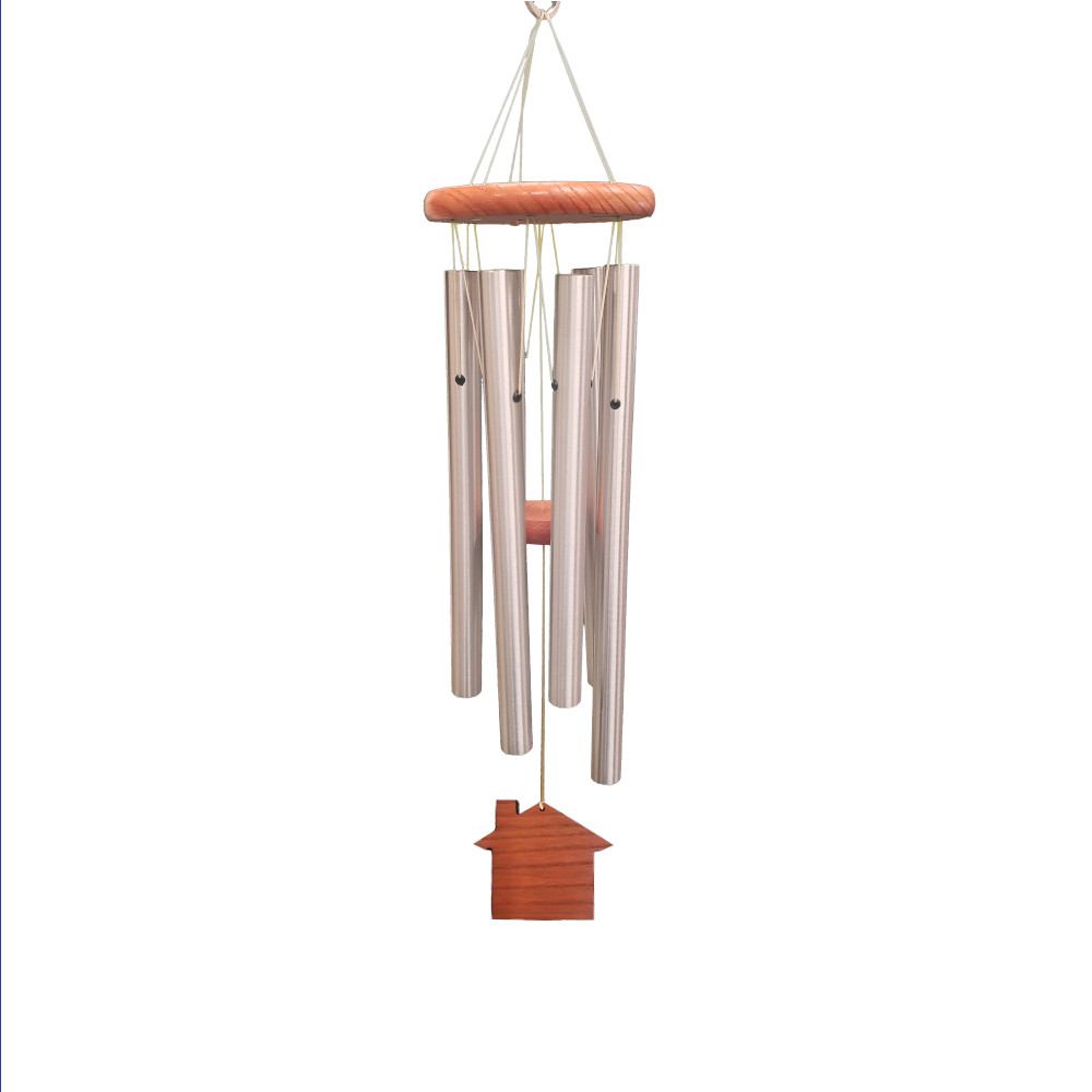 Amazing Grace 25 Inch Silver Wind Chime - Engravable House Sail