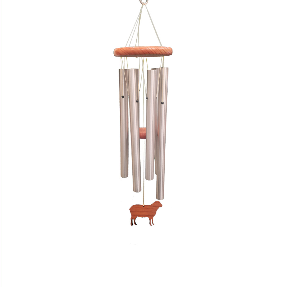 Amazing Grace 25 Inch Silver Wind Chime - Engravable Sheep Sail