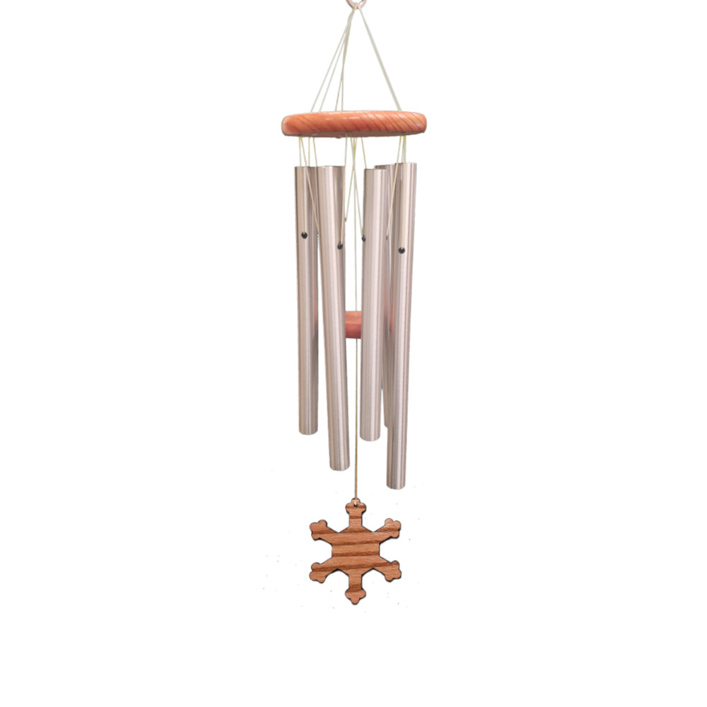 Amazing Grace 25 Inch Silver Wind Chime - Engravable Snowflake Sail