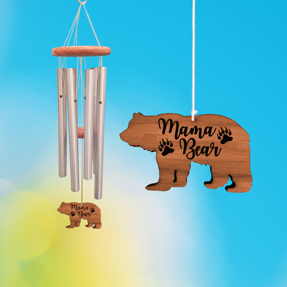 Amazing Grace 25 Inch Silver Wind Chime - Engravable MaMa Bear Sail