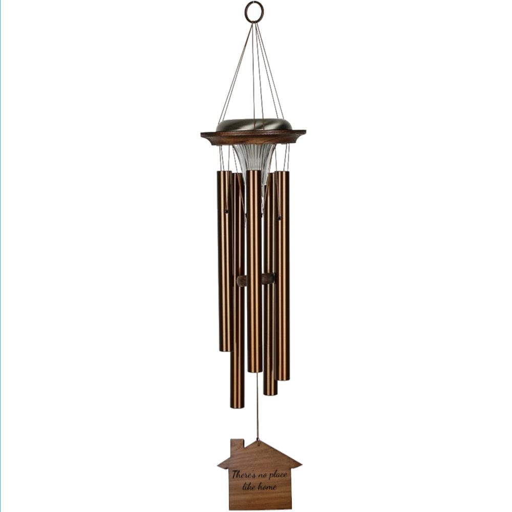 Moonlight Solar Chime 29 Inch Wind Chime - Engraveable House Sail - Bronze