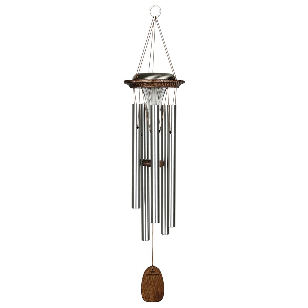 Moonlight Solar Chime - Silver 29 Inch Wind Chime