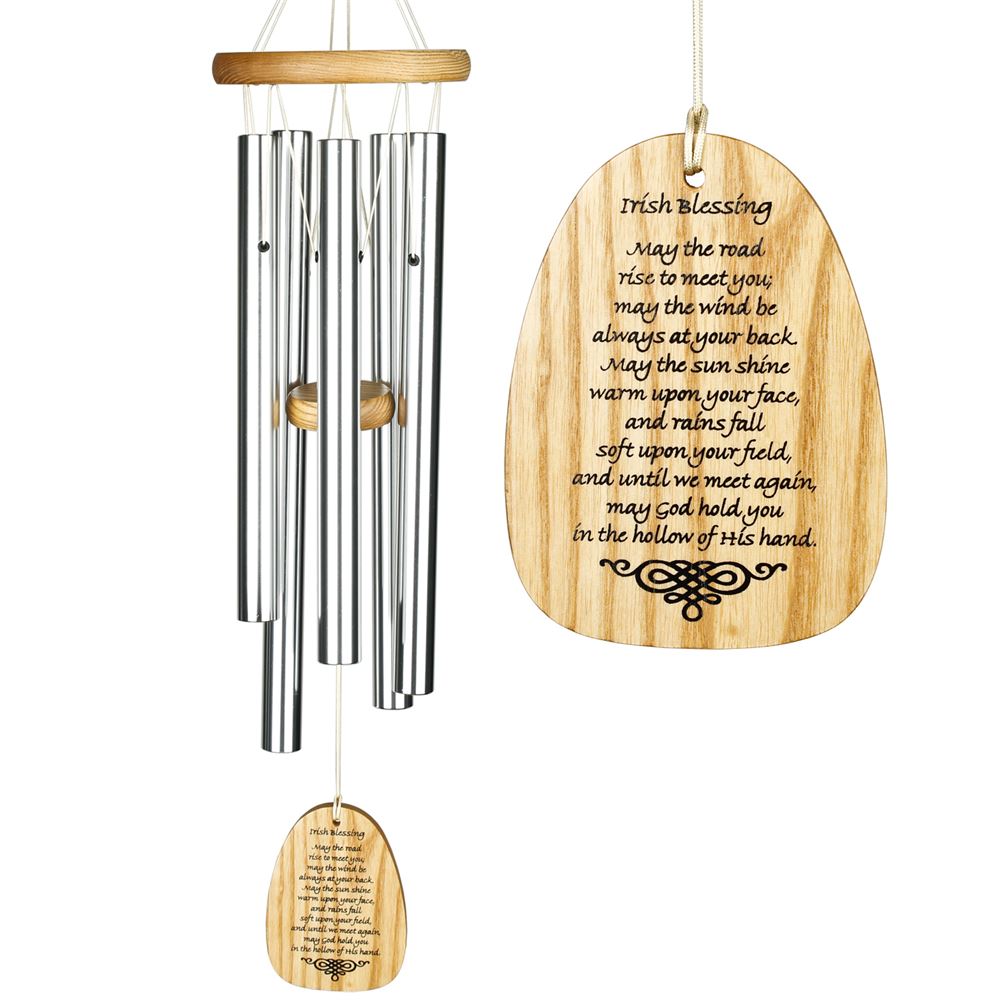 Woodstock Reflections Irish Blessing 25 Inch Wind Chime - Engravable Sail