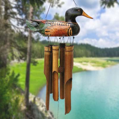 Bamboo Wind Chimes Whimsical Winds Handcrafted 37 Bamboo Wind Chime Mallard Duck