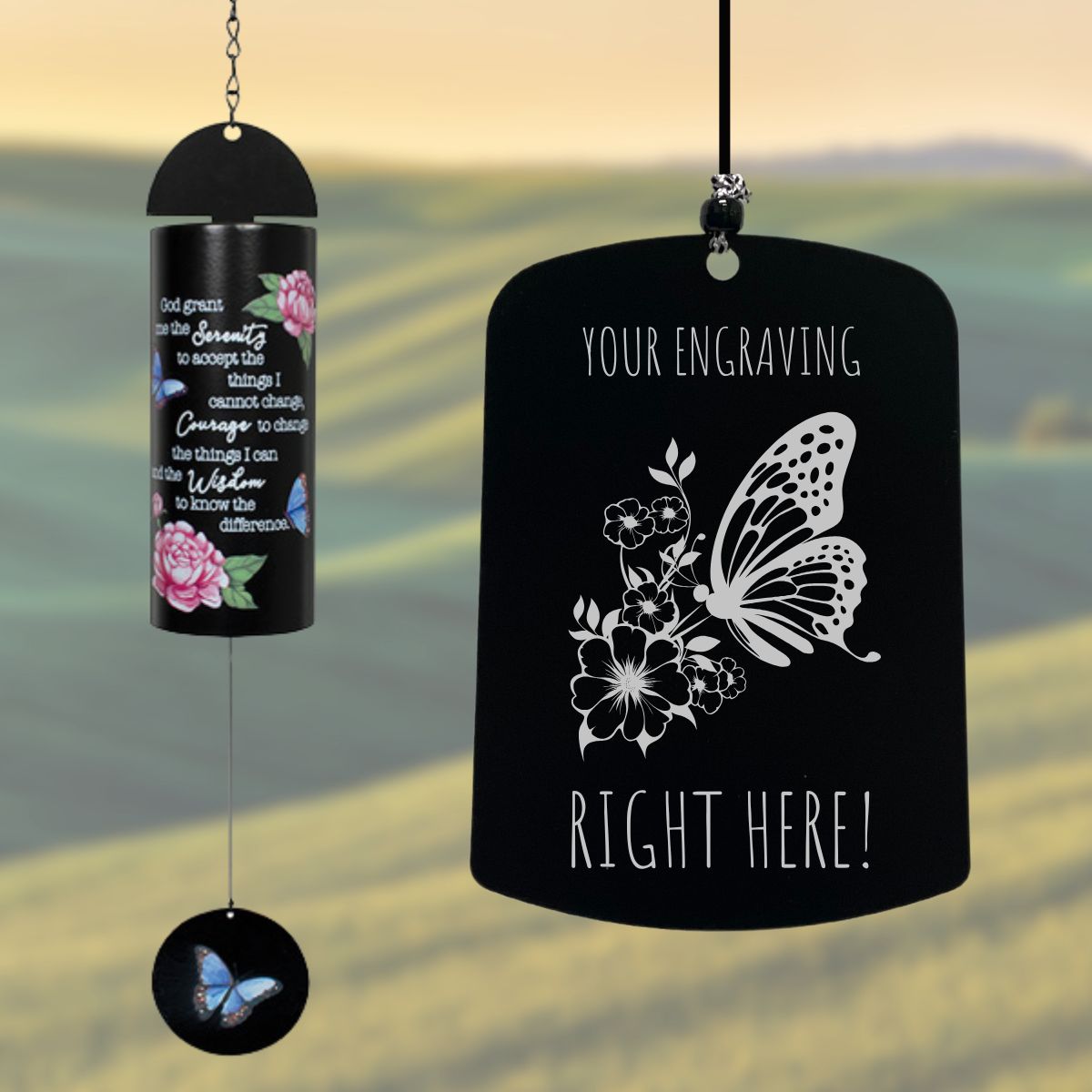 "Serenity Prayer" 22 Inch Cylinder Sonnet Carson Wind Chime