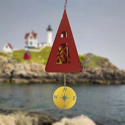 North Country Compass Rose Port Red Buoy Bell