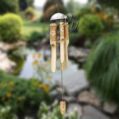 Handcrafted 32 Inch Flowering Whisper Bamboo Wind Chime
