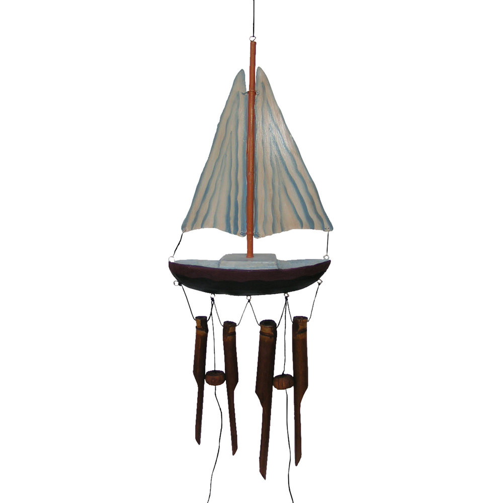 Handcrafted Sailboat Bamboo Wind Chime