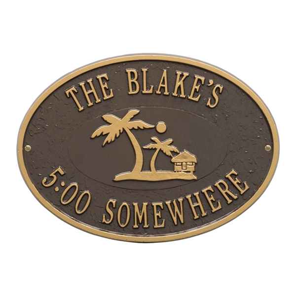 Personalized Island Time Palm Plaque