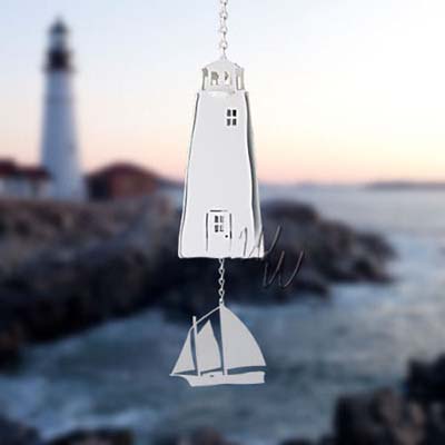 North Country Sailor White Lighthouse Buoy Bell