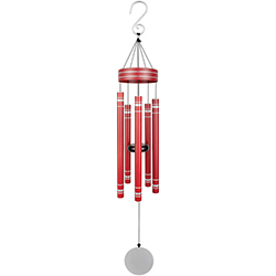 Carson Red 36 Inch Etched Wind Chime