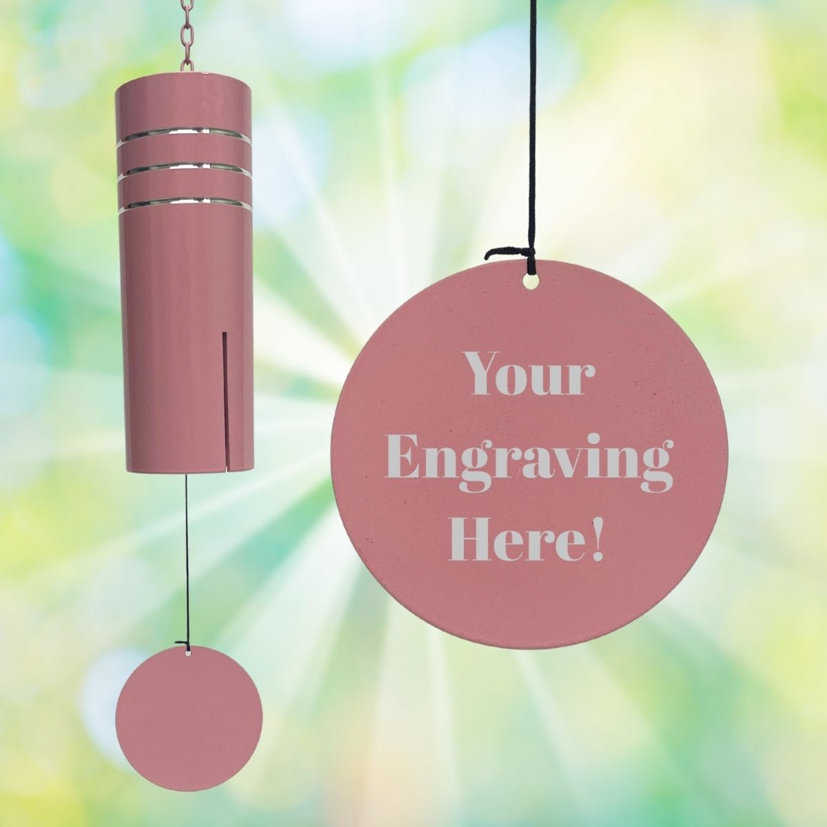 Carson 18 Inch Pink Etched Cylinder Bell