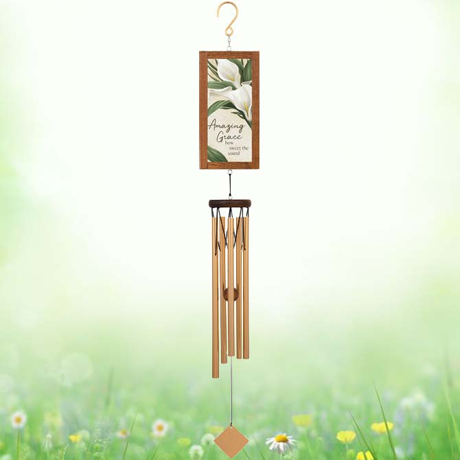 Carson "How Sweet The Sound" 36 Inch Framed Sentiment Wind Chime