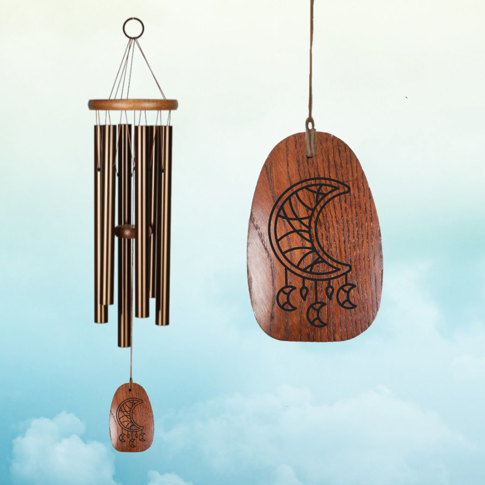 Amazing Grace 25 Inch Bronze Wind Chime - Engravable Moon Sail