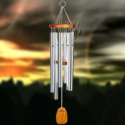Amazing Grace 25 Inch Silver Wind Chime - Engravable Sail