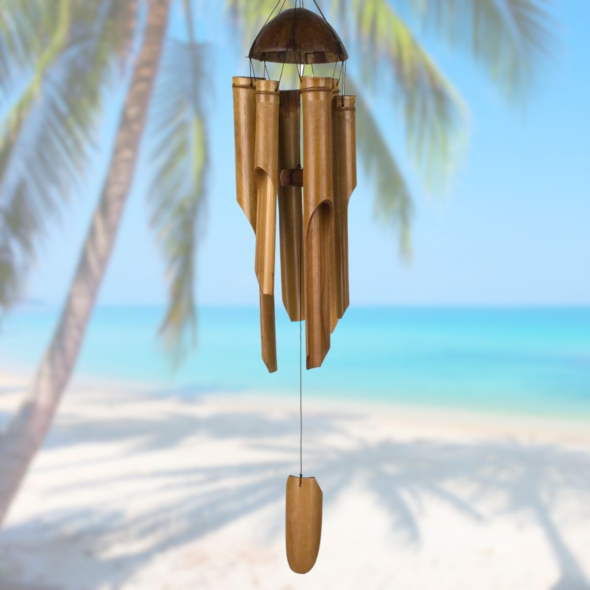 Woodstock Percussion 28 Inch Half Coconut Bamboo Wind Chime