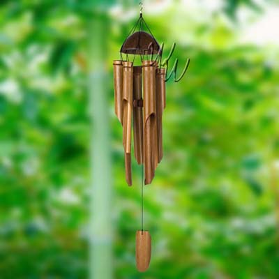Woodstock Percussion 36 Inch Half Coconut Bamboo Wind Chime - Large