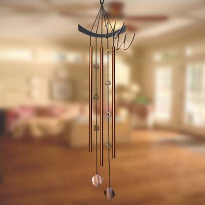Woodstock Percussion 41 Inch Feng Shui Wind Chime Chi Energy - Tiger's Eye