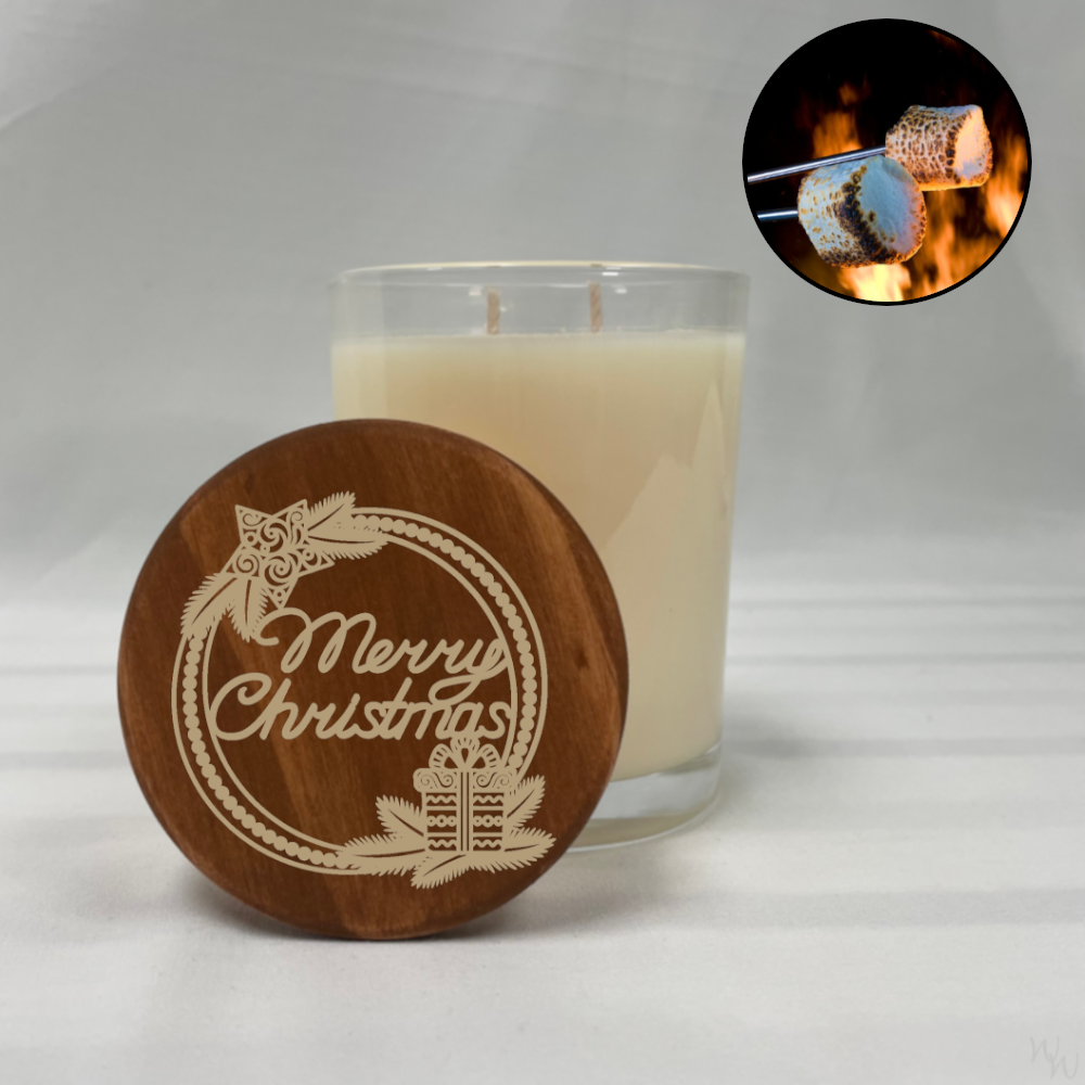 Holly Border Roasted Marshmallow Candle