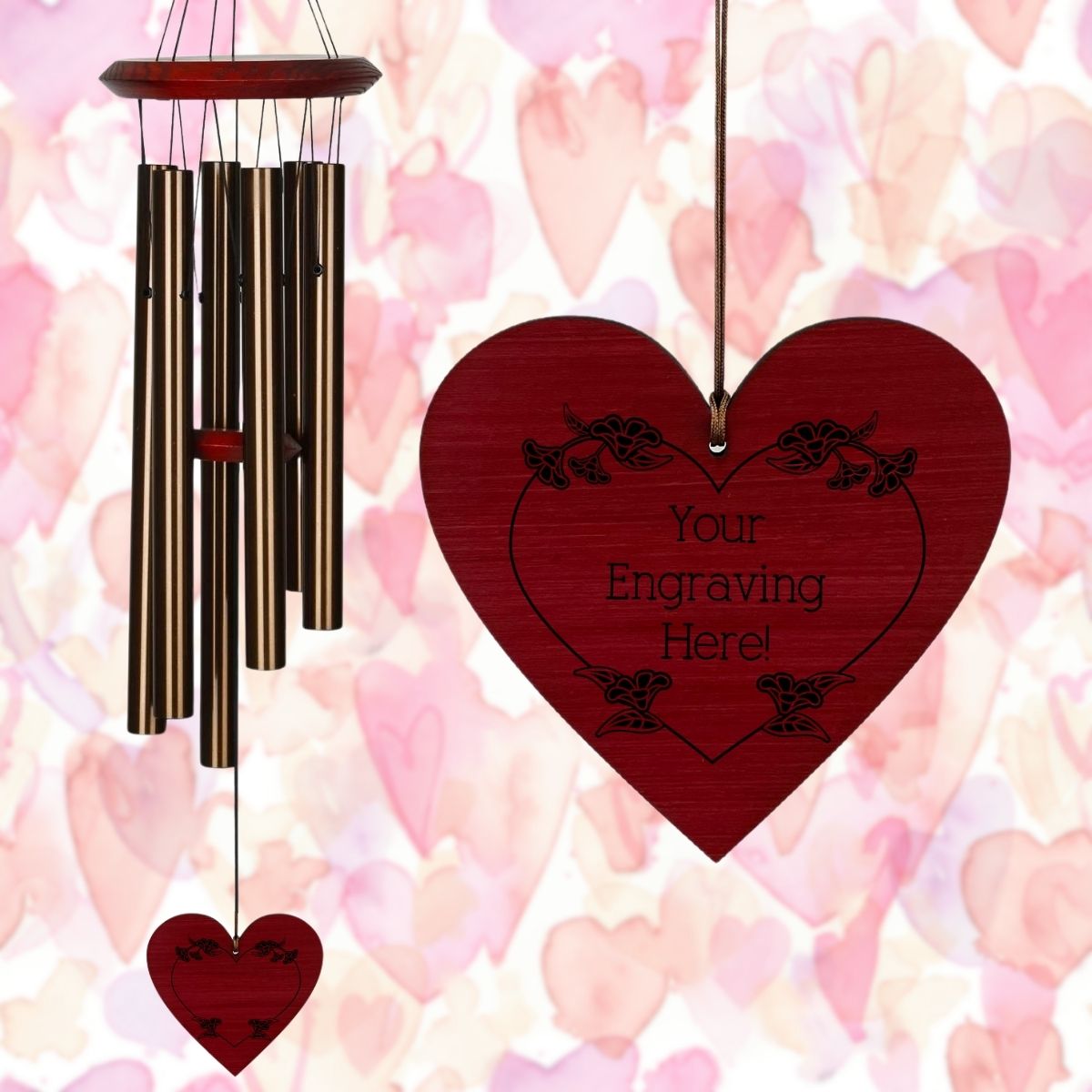 27 Inch Chimes of Pluto Wind Chime - Bronze -  Blossom Heart