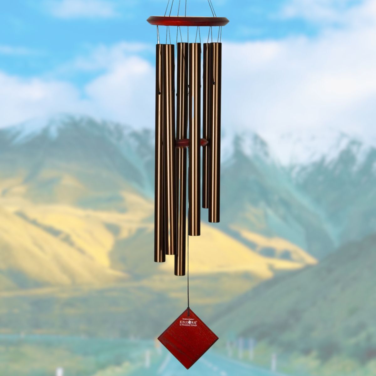 Woodstock Percussion 37 Inch Chimes of Earth Wind Chime - Bronze - Engravable Sail