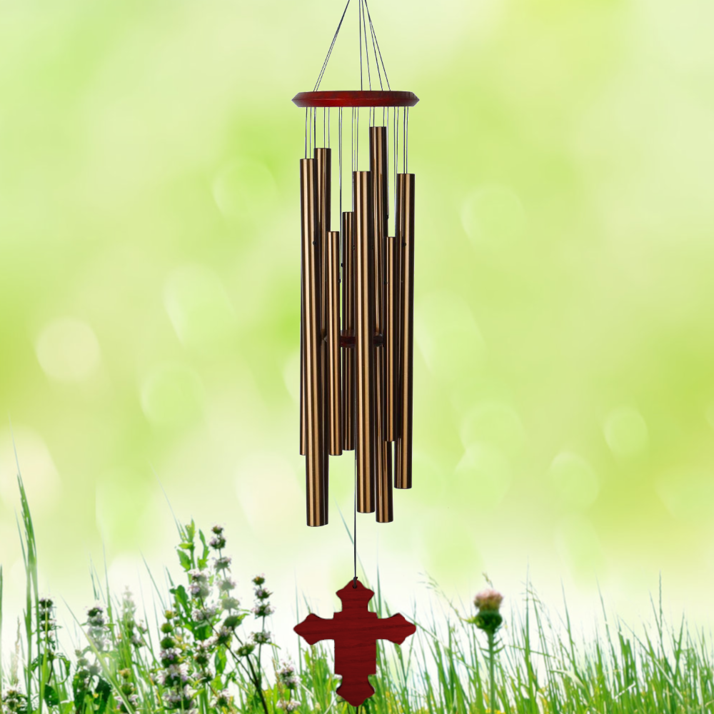 40 Inch Chimes of the Eclipse Wind Chime - Bronze - Cross Sail